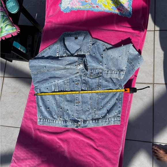 🎀NWOT Pearl Studded Denim Blue Jean Jacket 🎀 - Picture 15 of 16